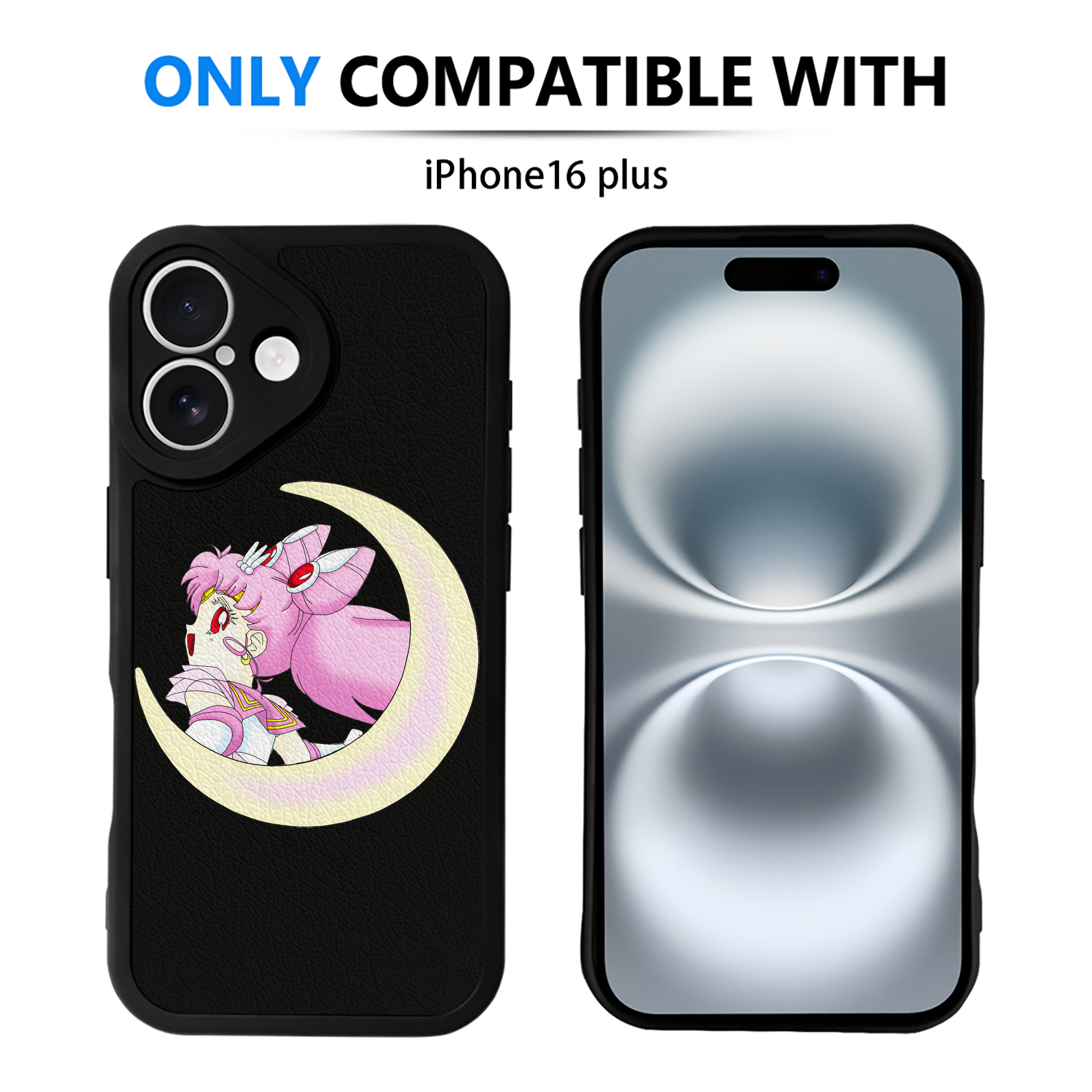 （画像用） 美少女戦士セーラームーン ちびうさ Sailor Moon Chibiusa Tsukino Usagi Small Lady Serenity 【iPhone 16シリーズ対応】シリコンスマホケース（レザー調） 材質：シリコン
